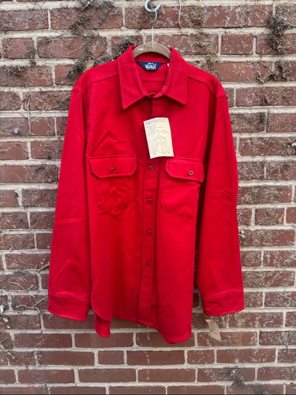 Vintage Woolrich Red Button-Up Shirt Jacket